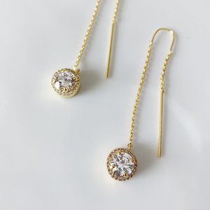 Henri Bendel crystal stud pendant earrings